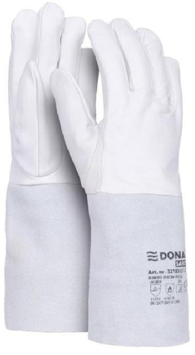 Rukavice ochranné celokoženné DONAU SAFETY zváracie TIG bielo-šedé veľ. 10/XL