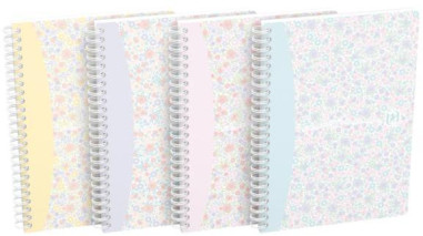 Blok Oxford Floral, A5, 60 listov, linajkový, mix farieb