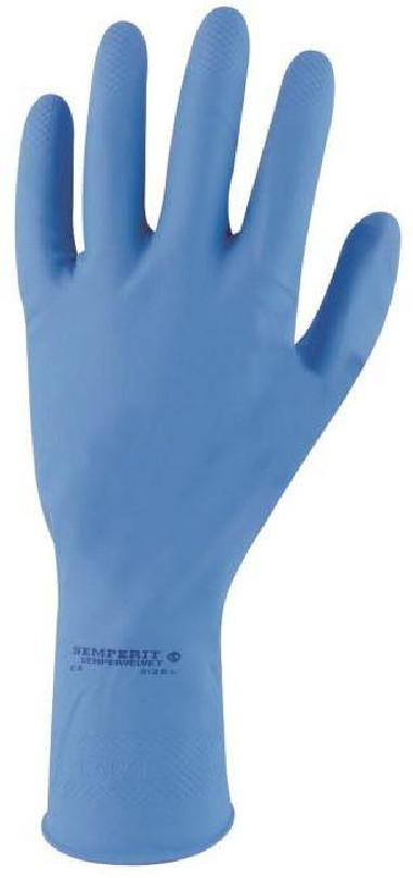Rukavice ochranné latexové SEMPERVELVET modré veľ. 9/L