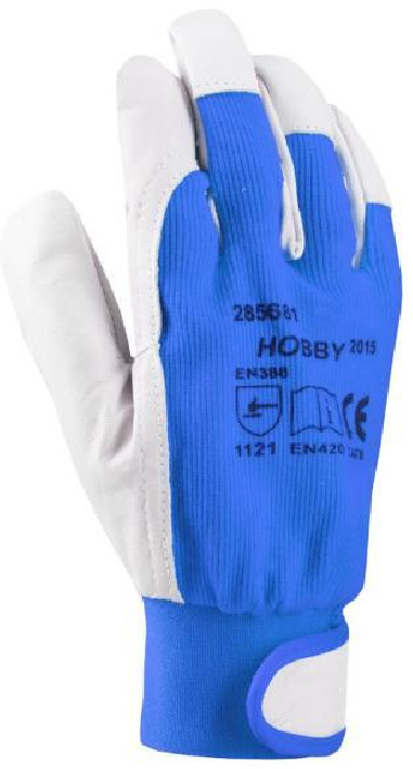 Rukavice pracovné, kombinované HOBBY modré veľ. 10/XL