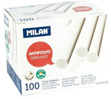 Krieda MILAN guľatá biela bezprašná 100 ks
