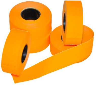 Etikety 25x16 signálne oranžové hranaté