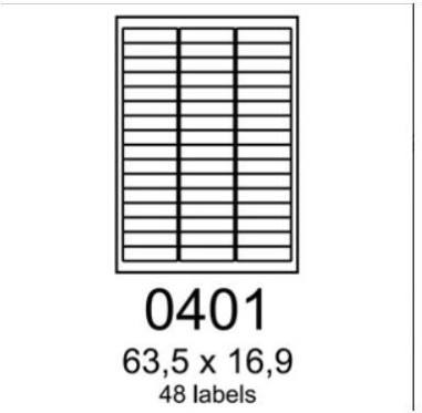 Etikety Rayfilm 63,5x16,9 univerzálne biele R0ECO0401A (100 list./A4)