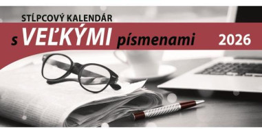 Stolový kalendár stĺpcový 29,7 x 13,8 cm s VEĽKÝMI písmenami 2026