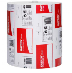 Papierové utierky v rolke 2-vrstvové KATRIN Classic System, návin 150 m, 6 ks