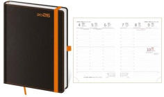 Diár týždenný A5 BORA 16,5 x 12 cm čierno oranžový