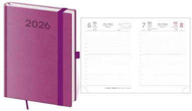 Diár Print Pop denný B6 12 x 16,5cm fialový 2026
