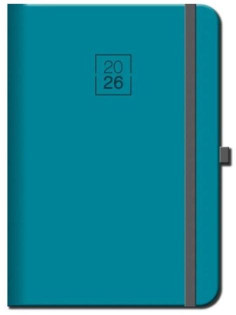 Diár týždenný A5 FLORENCIA tyrkysový s gumičkou 2026