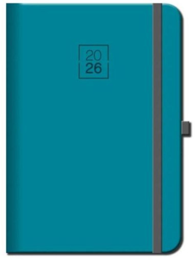 Diár týždenný A5 FLORENCIA tyrkysový s gumičkou 2026