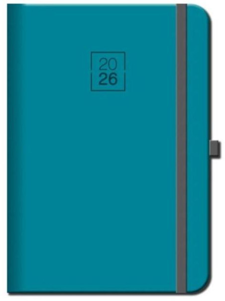 Diár týždenný A5 FLORENCIA tyrkysový s gumičkou 2026