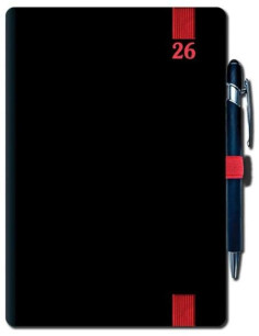 Diár denný A5 ELASTIC red 2026