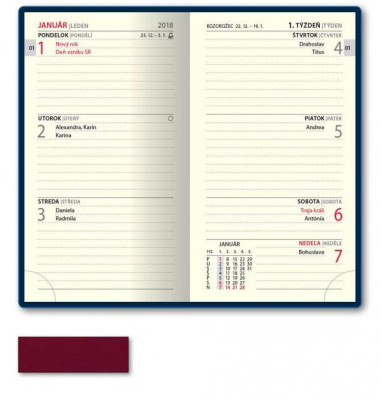 Manager diár B5 - VENETIA červený