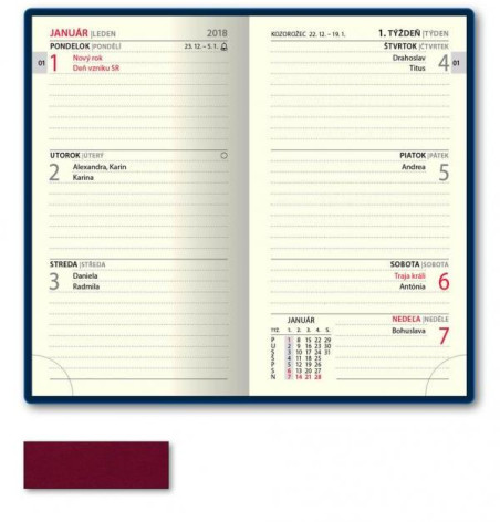 Manager diár B5 - VENETIA červený