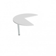 Doplnkový stôl Flex, ľavý, 100,0x75,5x(60x60) cm, biela/kov