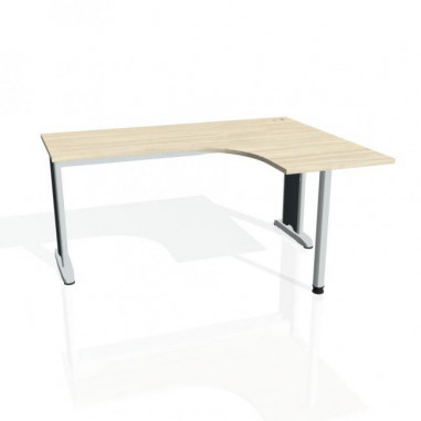 Pracovný stôl Flex, ergo, ľavý, 160x75,5x120 (60x60) cm, agát/kov