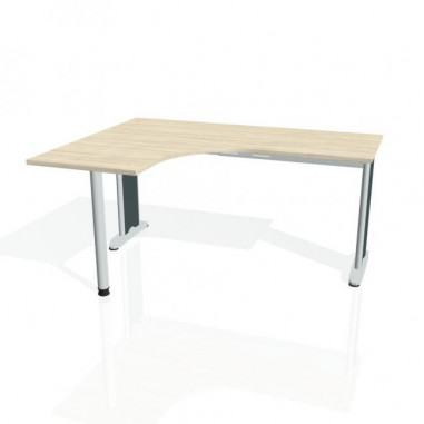 Pracovný stôl Flex, ergo, pravý, 160x75,5x120 (60x60) cm, agát/kov