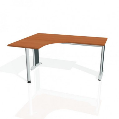 Pracovný stôl Flex, ergo, pravý, 160x75,5x120 (60x60) cm, čerešňa/kov