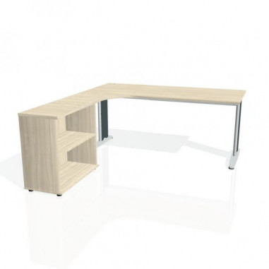 Pracovný stôl Flex, ergo, pravý, 180x75,5x200,0 (40x80) cm, agát/kov