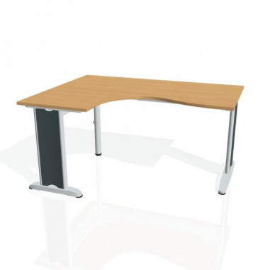 Pracovný stôl Flex, ergo, pravý, 160x75,5x120 (60x80) cm, buk/kov