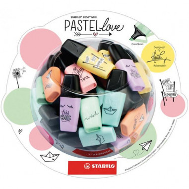 Zvýrazňovač STABILO Boss mini pastel displej 50ks