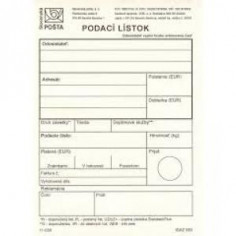 Podací lístok A6, blok, 100 lístkov