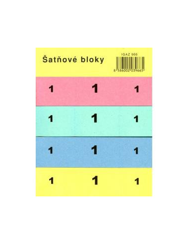 Šatňový blok, 100 lístkov - farebný papier