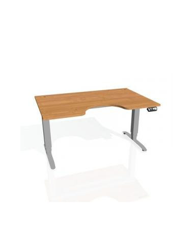 Pracovný stôl Motion Ergo, PO, 3S, 120x61-128x90 cm, jelša/sivá