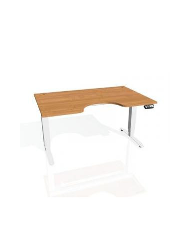 Pracovný stôl Motion Ergo, PO, 3S, 120x61-128x90 cm, jelša/biela