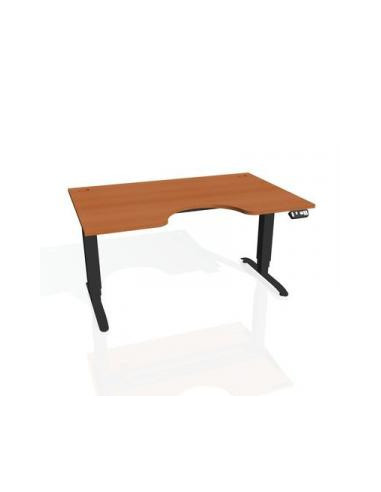 Pracovný stôl Motion Ergo, PO, 3S, 120x61-128x90 cm, čerešňa/čierna