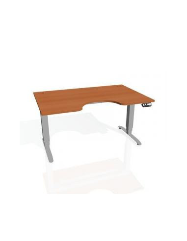 Pracovný stôl Motion Ergo, PO, 3S, 120x61-128x90 cm, čerešňa/sivá