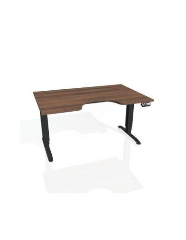 Pracovný stôl Motion Ergo, PO, 3S, 120x61-128x90 cm, orech/čierna