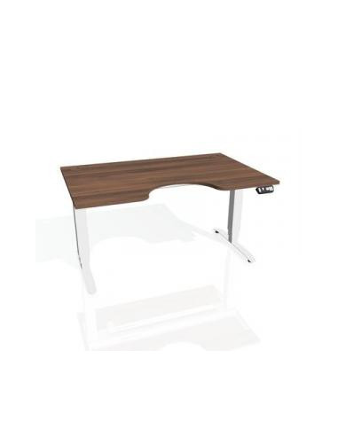 Pracovný stôl Motion Ergo, PO, 3S, 120x61-128x90 cm, orech/biela