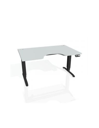 Pracovný stôl Motion Ergo, PO, 3S, 120x61-128x90 cm, sivá/čierna