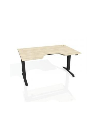 Pracovný stôl Motion Ergo, ZO, 2S, 140x70,5-120,5x90 cm, agát/čierna