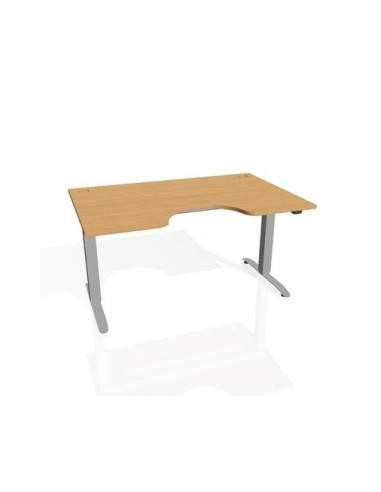 Pracovný stôl Motion Ergo, ZO, 2S, 140x70,5-120,5x90 cm, buk/sivá