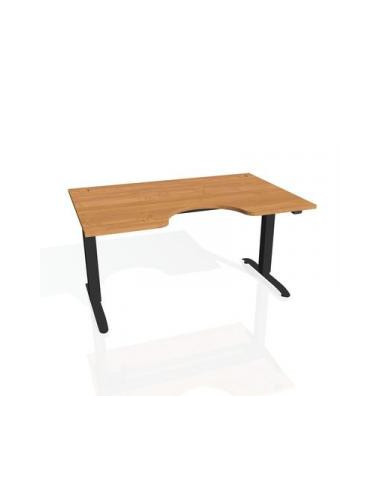 Pracovný stôl Motion Ergo, ZO, 2S, 140x70,5-120,5x90 cm, jelša/čierna
