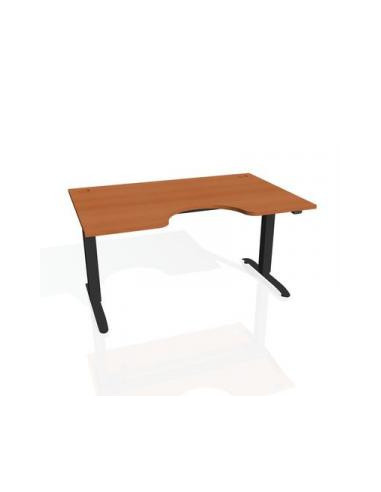 Pracovný stôl Motion Ergo, ZO, 2S, 140x70,5-120,5x90 cm, čerešňa/čierna
