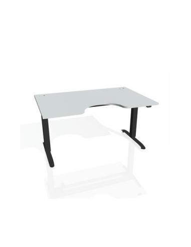 Pracovný stôl Motion Ergo, ZO, 2S, 140x70,5-120,5x90 cm, sivá/čierna