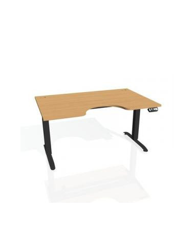 Pracovný stôl Motion Ergo, PO, 2S, 140x70,5-120,5x90 cm, buk/čierna
