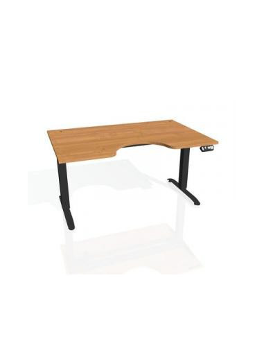 Pracovný stôl Motion Ergo, PO, 2S, 140x70,5-120,5x90 cm, jelša/čierna