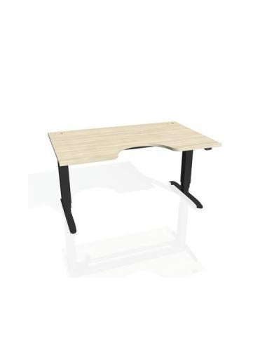 Pracovný stôl Motion Ergo, ZO, 3S, 140x61-128,x90 cm, agát/čierna