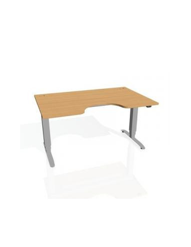 Pracovný stôl Motion Ergo, ZO, 3S, 140x61-128,x90 cm, buk/sivá