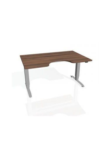 Pracovný stôl Motion Ergo, ZO, 3S, 140x61-128,x90 cm, orech/sivá