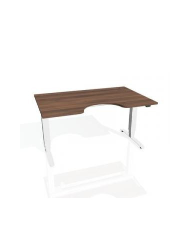 Pracovný stôl Motion Ergo, ZO, 3S, 140x61-128,x90 cm, orech/biela