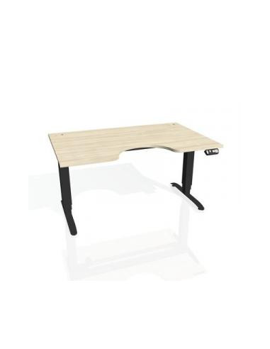 Pracovný stôl Motion Ergo, PO, 3S, 140x61-128x90 cm, agát/čierna