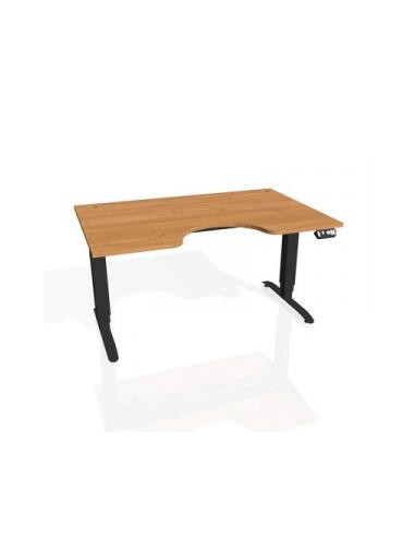 Pracovný stôl Motion Ergo, PO, 3S, 140x61-128x90 cm, jelša/čierna