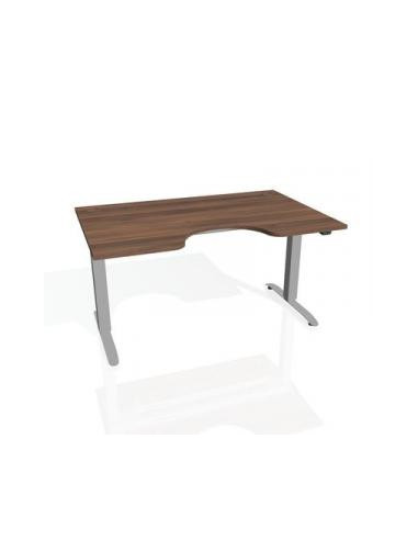 Pracovný stôl Motion Ergo, ZO, 2S, 160x70,5-120,5x90 cm, orech/sivá