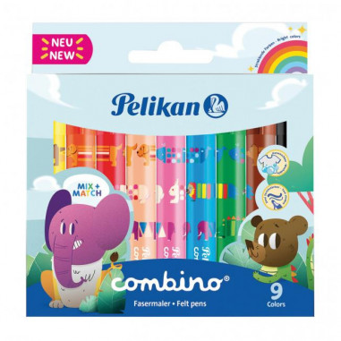 Sada popisovačov Pelikan Combino 411 9 farieb