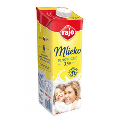 Trvanlivé mlieko RAJO plnotučné 3,5% 1 ℓ