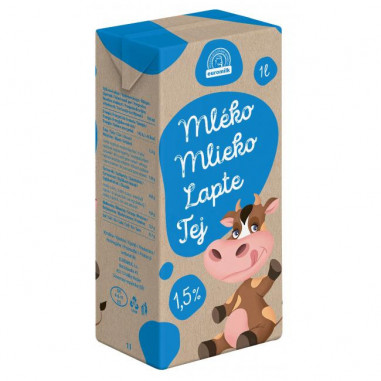 Trvanlivé mlieko Euromilk polotučné 1,5% 1 ℓ